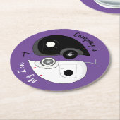 Camping ist mein Zen Yin Yang Teardrop Trailer Runder Pappuntersetzer (Angewinkelt)