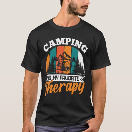Camping ist meine Lieblingstherapie Funny Camper C T-Shirt (Vorderseite)