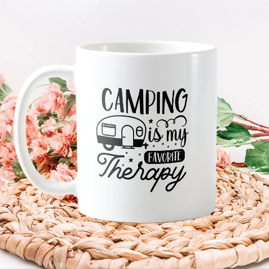 Camping ist meine Lieblingstherapie Kaffeetasse