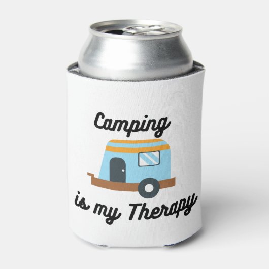 Camping ist meine Therapie auf einem Can Cooler Dosenkühler (Kanne Vorderseite)