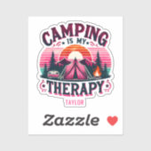 Camping ist meine Therapie Aufkleber (Blatt)