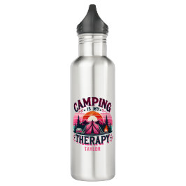 Camping ist meine Therapie Edelstahlflasche