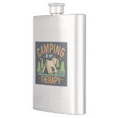 Camping ist meine Therapie Flachmann (Links)