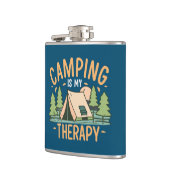 Camping ist meine Therapie Flachmann (Links)
