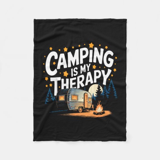 Camping ist meine Therapie Fleecedecke (Vorderseite)