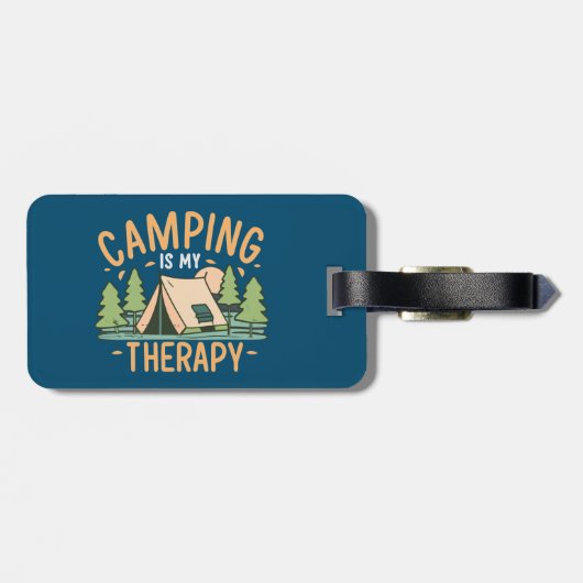 Camping ist meine Therapie Gepäckanhänger (Rückseite horizontal)