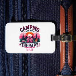 Camping ist meine Therapie Gepäckanhänger