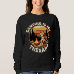 Camping ist meine Therapie Katzenliebhaber Outdoor Sweatshirt