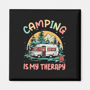 Camping ist meine Therapie Lagerfeuer Sommercamp F Magnet