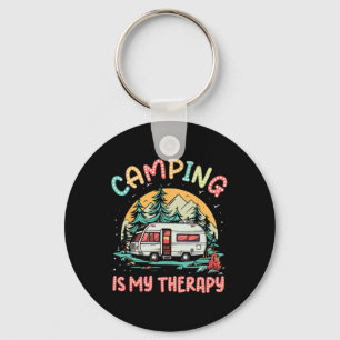 Camping ist meine Therapie Lagerfeuer Sommercamp F Schlüsselanhänger