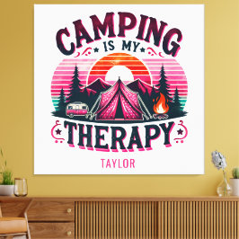 Camping ist meine Therapie Leinwanddruck