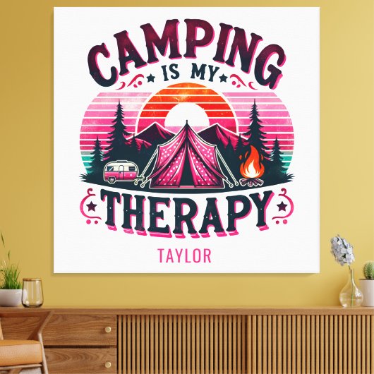 Camping ist meine Therapie Leinwanddruck (Insitu (Wohnzimmer))