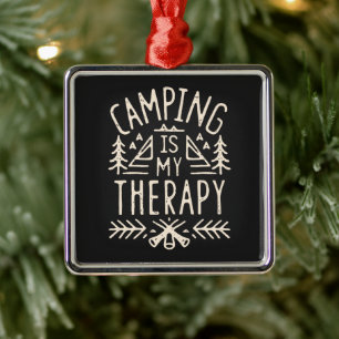 Camping ist meine Therapie lustige Camper zitiert Ornament Aus Metall