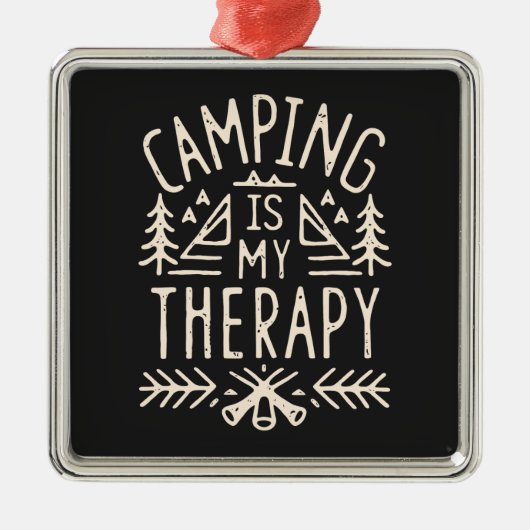 Camping ist meine Therapie lustige Camper zitiert Ornament Aus Metall (Vorne)
