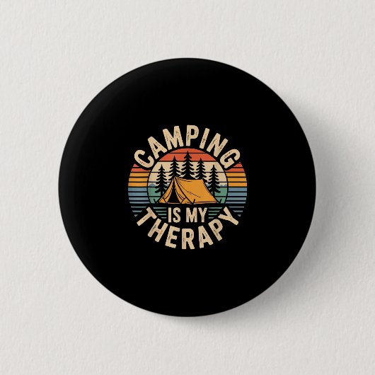 Camping ist meine Therapie lustiger Camper  Button (Vorderseite)