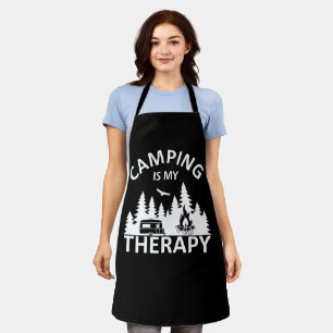 Camping ist meine Therapie lustiger Camper-Slogan Schürze
