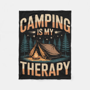 Camping ist meine Therapie Lustiges Outdoor-Lagerf Fleecedecke
