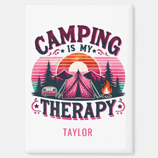 Camping ist meine Therapie Magnet (Vorderseite)