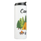 Camping ist meine Therapie niedlich Thermosbecher (Nach links gedreht)