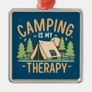 Camping ist meine Therapie Ornament Aus Metall