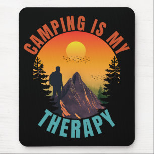 Camping ist meine Therapie Outdoor-Urlaub Geschenk Mousepad