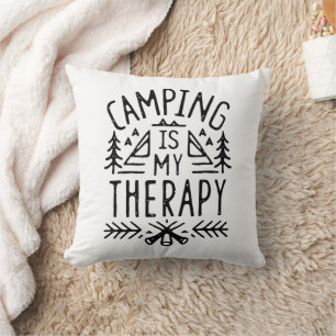 Camping ist meine Therapie Retro Vintage Ästhetik Kissen