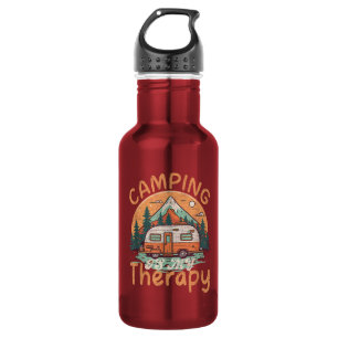 Camping ist meine Therapie Sommerferien Familie Edelstahlflasche