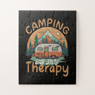 Camping ist meine Therapie Sommerferien Familie Puzzle