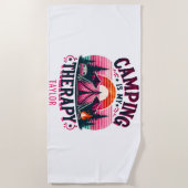 Camping ist meine Therapie Strandtuch (Vorderseite)