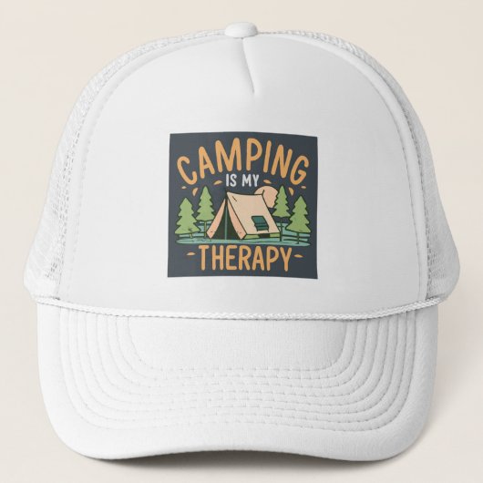 Camping ist meine Therapie Truckerkappe (Vorderseite)