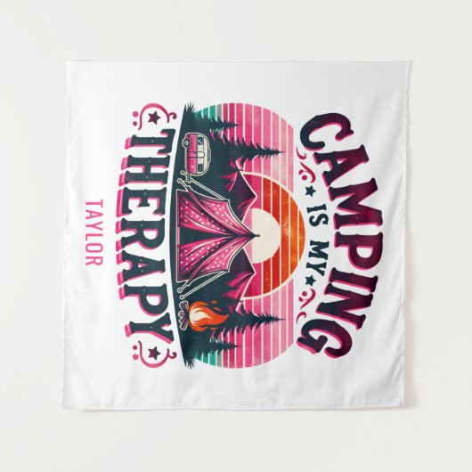 Camping ist meine Therapie Wandteppich (Vorderseite (Horizontal))