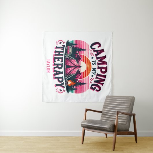 Camping ist meine Therapie Wandteppich (Beispiel (Horizontal))