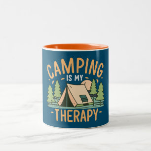 Camping ist meine Therapie Zweifarbige Tasse