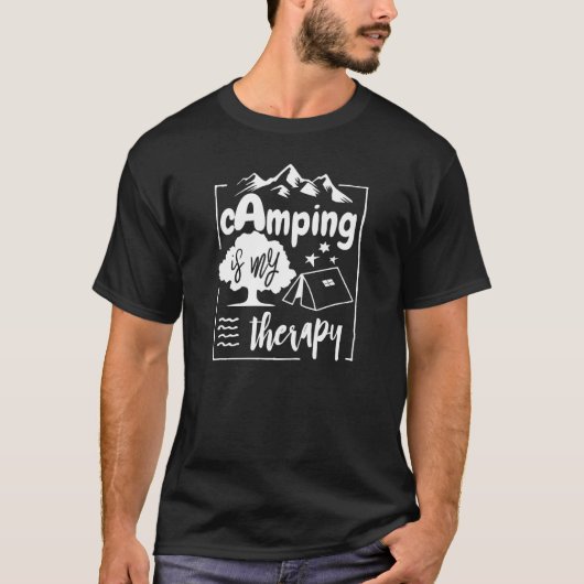 Camping ist meine Therapietests und Sterne T-Shirt (Vorderseite)