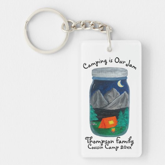Camping ist Unser Marmorzelt und die Berge im Jar Schlüsselanhänger (Vorderseite)