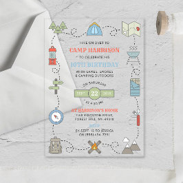 Camping jeder Geburtstagspartei Acryleinladungen
