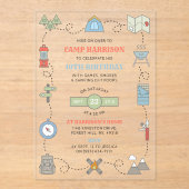 Camping jeder Geburtstagspartei Acryleinladungen (Vorderseite)