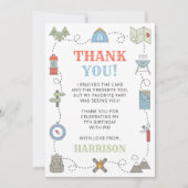 Camping jeder Geburtstagspartei Dankeskarte (Vorderseite)