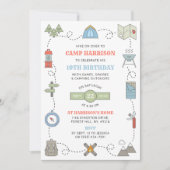 Camping jeder Geburtstagspartei Einladung (Vorderseite)