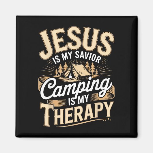 Camping Jesus christlicher Glaube religiös Magnet (Vorne)