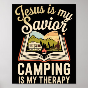Camping Jesus Christus Religion christlicher Campe Poster