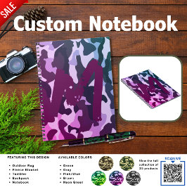 Camping Journal | ADD INITIAL Camouflage Kids Teen Notizblock