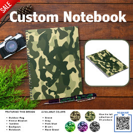 Camping Journal | ADD INITIAL Camouflage Kids Teen Notizblock