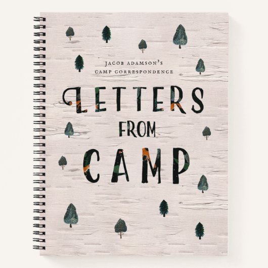 Camping Journal | Buchstaben aus dem Camp Journal Notizblock (Vorderseite)