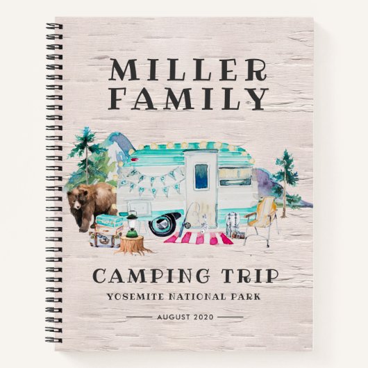 Camping Journal | Custom Road Trip Journal Notizblock (Vorderseite)
