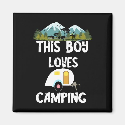 Camping-Junge Camp Camper Camping-Abenteuer Campin Magnet (Vorne)