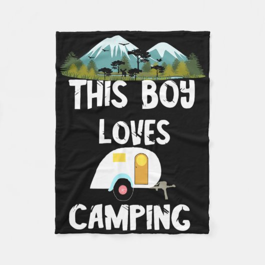 Camping-Junge Camping-Camper Camping-Abenteuer Cam Fleecedecke (Vorderseite)