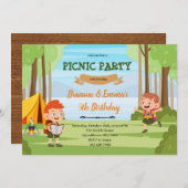 Camping-Junge-Party Einladung (Vorne/Hinten)