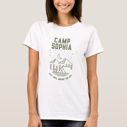 Camping Junggeselinnen-Abschied Custom T - Shirt (Vorderseite)