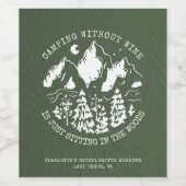 Camping Junggeselinnen-Abschied Einfach Modernes S Weinetikett (Einzelnes Label)